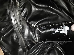 greek boots, masturbating, cum, leather