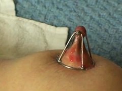 Nipple clamps and glowing wax 