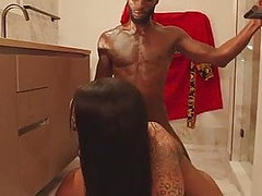 Thick Redbone Fucked...Takes BBC in Bathroom