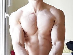 masturbating muscled, big-cock, workout, amateur