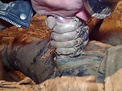 leathergays playing in mud muddy leather bulge 