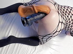 dubbel anaal penetreren, anal toy, enorme sextoy, groot kont
