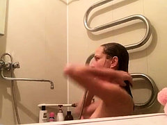 amateur hidden-cam, masturbating, shower