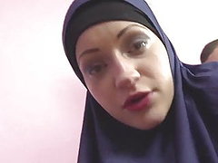 POV,horny Muslim woman was caught while watching porn