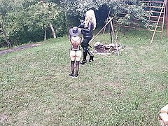 Horse training for blonde TV TS cunt by sexy goth 