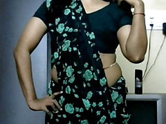 KRITHI CD SAREE NAVEL TEASE with Belly 