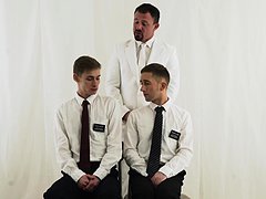 Old Bishop fingers twinks assholes and enjoys threesome 