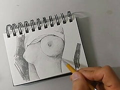 How to draw boobs easy pencil art (step sister's boobs) 