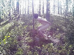 Dildo sucking in the woods 
