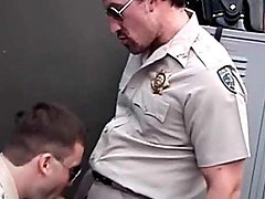 Cops in uniform suck dick in locker room 