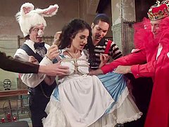 Alice in Wonderland-themed gangbang for Arabelle Raphael 