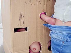 Glory hole surprise with a busty MILF addicted to cock