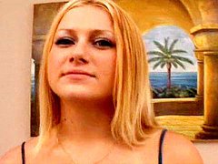 Blonde sucks,rides and gets banged in the doggystyle