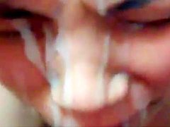 Giant homemade facial load for cutie 