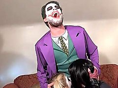 Batman villains fuck in a kinky costume threesome 