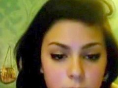 brunette teen, webcam, masturbating
