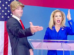 Trump gone mad on hot blonde parody with 