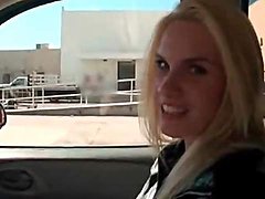 He gets a whore to suck his cock in the car 