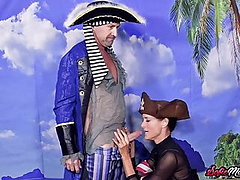 Hot MILF In Pirate Costume Sucks Her Captain 