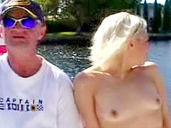 cute blonde, small-tits, boat, reality