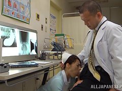 Japanese Nurse Sucks On The Doctors Cock 