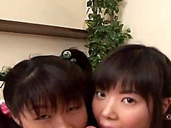 Japanese teens team up for blowjob Uncenso