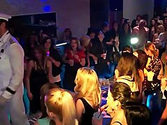Blonde girl fucked from behind at a party