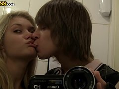 Horny Couple Having Fun In Public Toilet 
