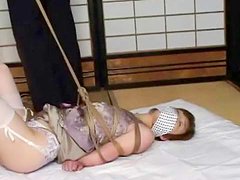 Tied Asian teen is getting dose of humiliation 