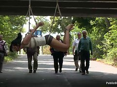 Tied Up Brunette Chic Humiliated In Public 