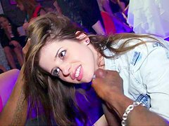 Alluring interracial hardcore club party with 
