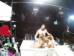 Hot Adult Threesome,Ffm Hardcore Bathroom Group Fuck
