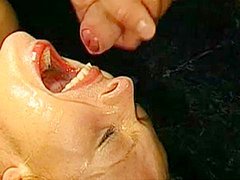 Amateur German blonde gets her mouth filled with cum