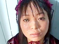 Sensual Asian babe is fucking in her wide mouth 