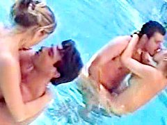 Annabel and Kylie Wild are having hard sex in pool 