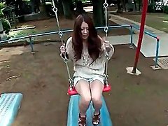 Sweater is sexy on Japanese girl outdoors