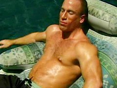 pool masturbating, fucking, solo, outdoor