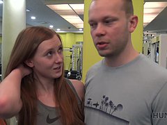 blowjob lace, pov-point-of-view, gym, husband