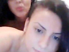 Pretty chicks are posing on the webcam 