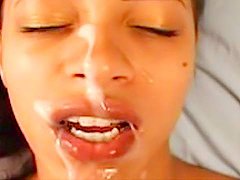 Sweet amateur chick is sucking this tasty 