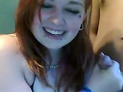 Cute teen redhead jacks a cock on webcam 