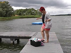 Annadevot - In WHITE SWIMSUIT in the lake 