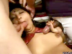 Indian stunner finess takes on two fat cocks