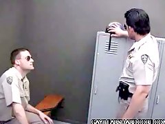 Cock slurping cops in locker room