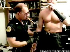 Blowjob with two hot gay cops that love 