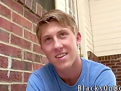 Young white dude wants to try a big cock for sex