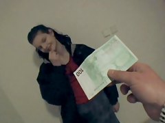 brunette teen sucks cock for money! Kar