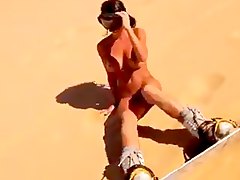 skating with naked body in desert is great fun