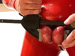 BALLS IN RED LATEX 