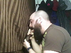 Hairy latin buddy feeds me at my gloryhole